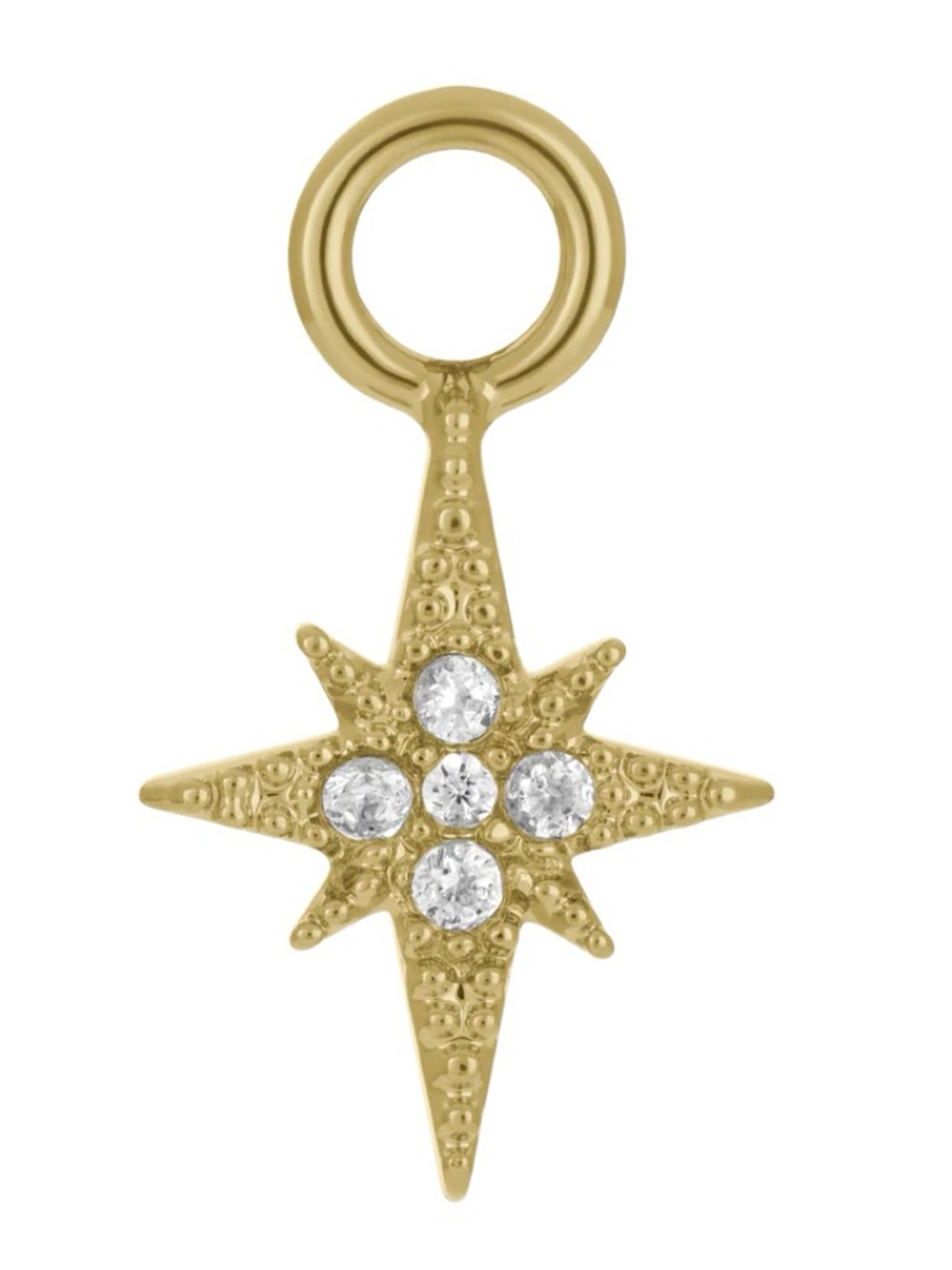 James Michelle Gold Crystal Starburst Hoop Charms for Earrings - NIB